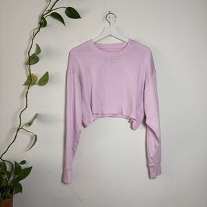 Katie J NYC Cropped Pink Sweatshirt.  JUNIOR SIZING X (Adult)